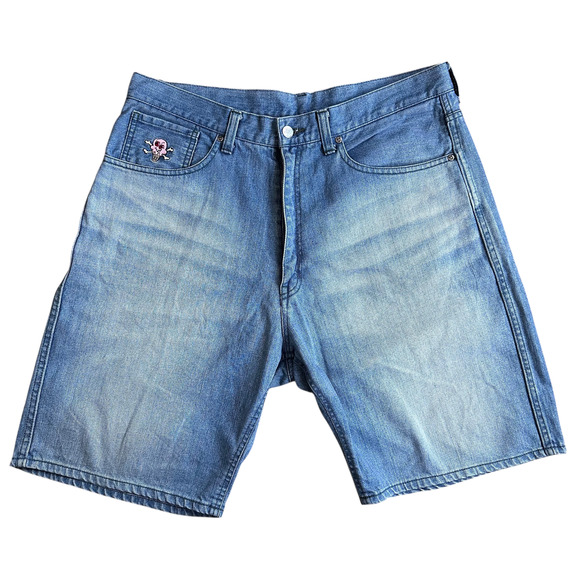 L 34” Waist Ice Cream Jean Short Cones & Bones - Picture 1 of 4
